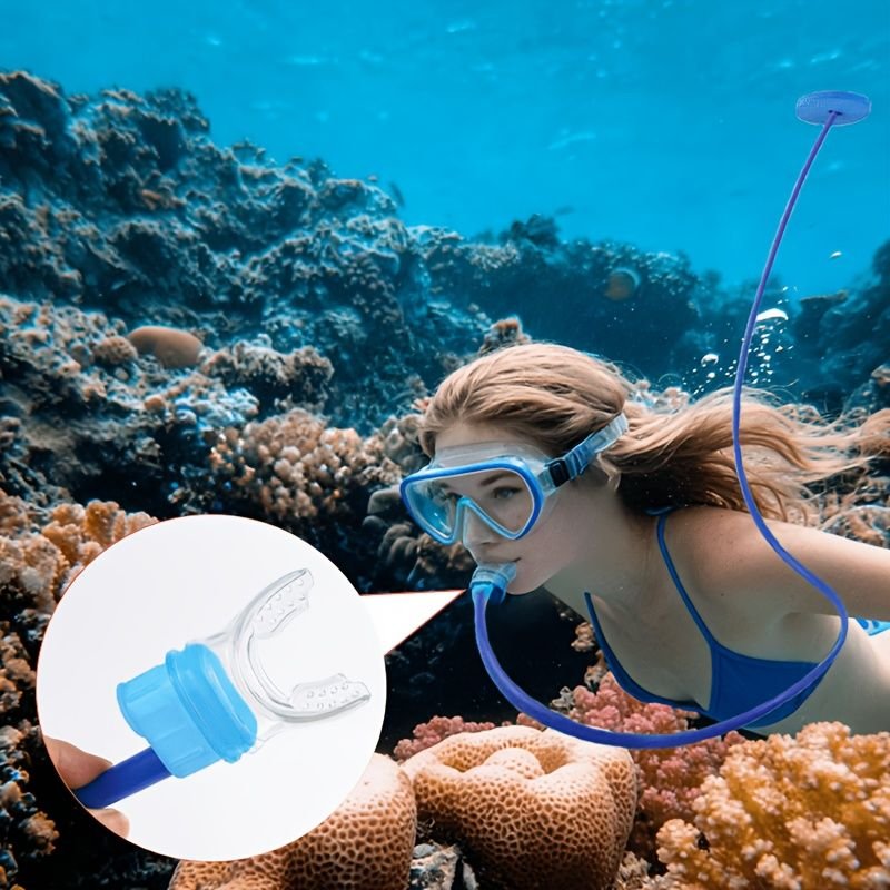 Blue Navy 2-Meter Snorkel Anti-Choke Snorkel Single Head Breathing Apparatus Double Head - V1106-DSZ-SNK-852 Blue Navy 2-Meter Snorkel Anti-Choke Snorkel Single Head Breathing Apparatus Double Head - Image 8