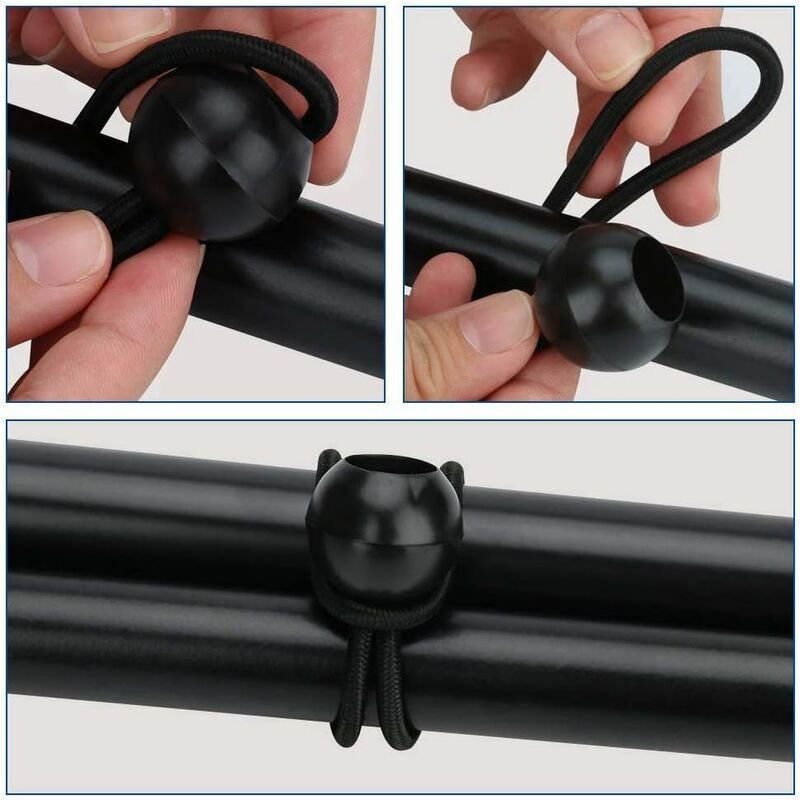 12 pcs Black Tarpaulin Bungees Balls Tarp Bungee Cord For Banner, Tarpaulins, Pavilions, Tents, Tent Bungee Hooks, - V1188-MS-227-2223 12 pcs Black Tarpaulin Bungees Balls Tarp Bungee Cord For Banner, Tarpaulins, Pavilions, Tents, Tent Bungee Hooks, - Image 3