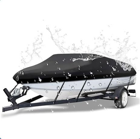 12-14ft Boat Cover Trailerable Marine Grade 600D Black