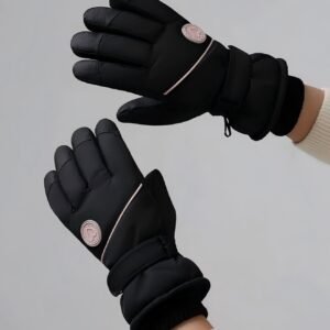 Women's Winter Thick Warm Gloves｜Windproof, Anti-Slip, Touchscreen, Suitable for Skiing, Cycling, and Electric Scooters(BLACK)