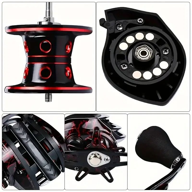 High Speed 18+1BB Baitcasting Reel, Dual Brake System, Max Drag 20lb - Ergonomic Handle, Stainless Steel Durable Spool - Ideal for Carp and Bass Fishing, Suitable for Saltwater and Freshwater, Angler's Choice | Smooth Black Finish(DW121R right hand) - V1232-YDJSL-1-001 High Speed 18+1BB Baitcasting Reel, Dual Brake System, Max Drag 20lb - Ergonomic Handle, Stainless Steel Durable Spool - Ideal for Carp and Bass Fishing, Suitable for Saltwater and Freshwater, Angler's Choice | Smooth Black Finish(DW121R right hand) - Image 6