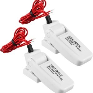 2 Pack Heavy-Duty Automatic Boat Bilge Pump Float Switch | Moisture Tight, Ignition Protected - 12/24/32VDC, 20A, Ultrasonic Welding Seals, for Boats Electric Water Pumps