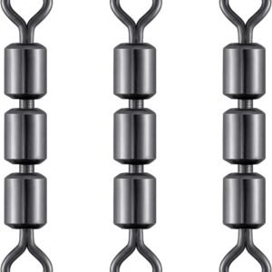 High Speed 3 Roller Swivels, Bead Chain Barrel Swivels Fishing Tackle Trolling Rolling Leader Lure Connector Salmon Walleye Freshwater - #3-84LB