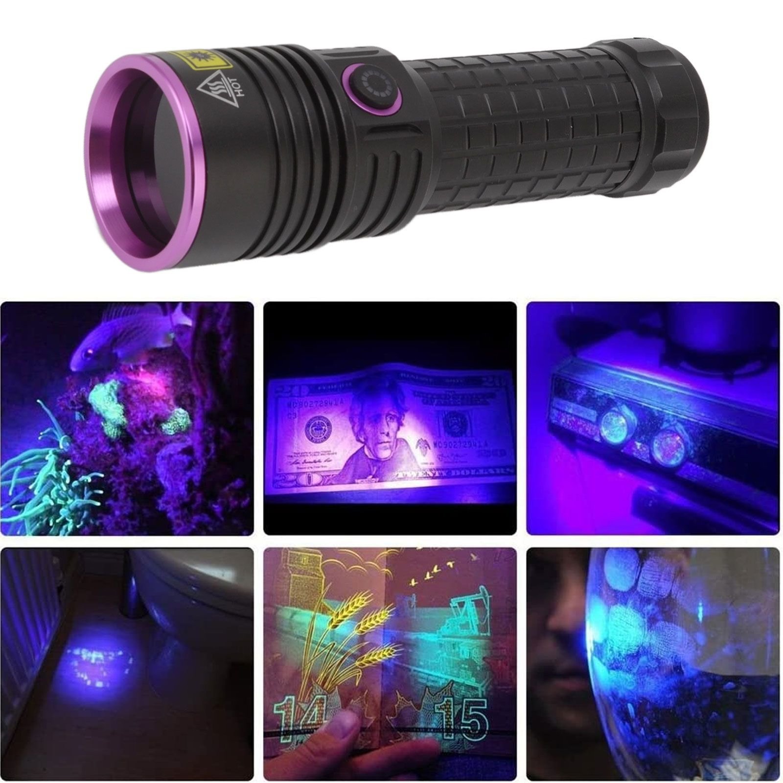 Y48 365nm Ultraviolet Flashlight Rechargeable Black Light Flashlight for Resin Curing Currency Verification Scorpion Pet Urine Search - V1294-YM0626-3119220183011 Y48 365nm Ultraviolet Flashlight Rechargeable Black Light Flashlight for Resin Curing Currency Verification Scorpion Pet Urine Search - Image 12