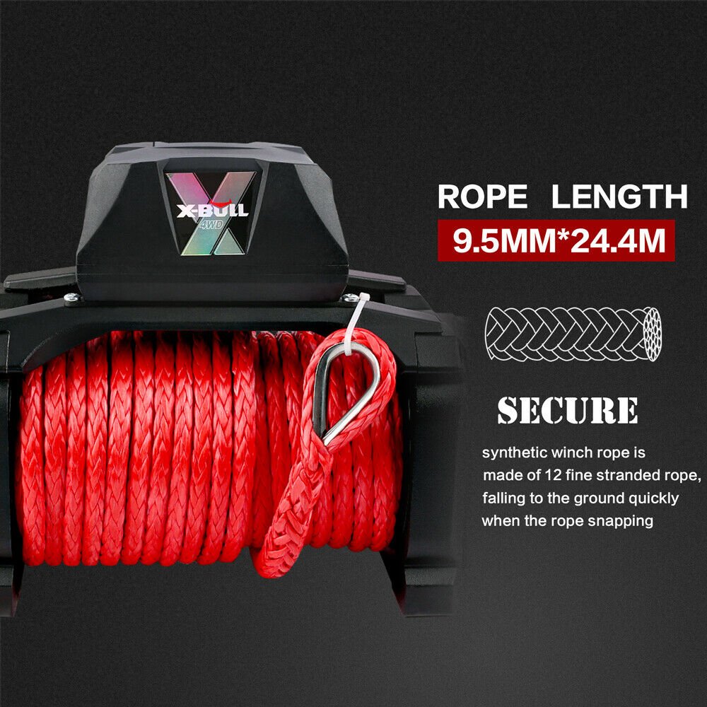 X-BULL Electric Winch 12V Synthetic Rope Wireless 14500LB Remote 4X4 4WD Boat - V211-AUEB-AXEW016 X-BULL Electric Winch 12V Synthetic Rope Wireless 14500LB Remote 4X4 4WD Boat - Image 5