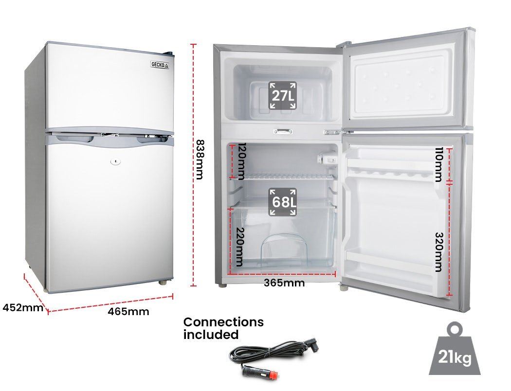 GECKO 95L Portable Upright Fridge, 12V/24V for Motorhome, Caravan, Silver - V219-CAPFFRGEKA10S GECKO 95L Portable Upright Fridge, 12V/24V for Motorhome, Caravan, Silver - Image 2