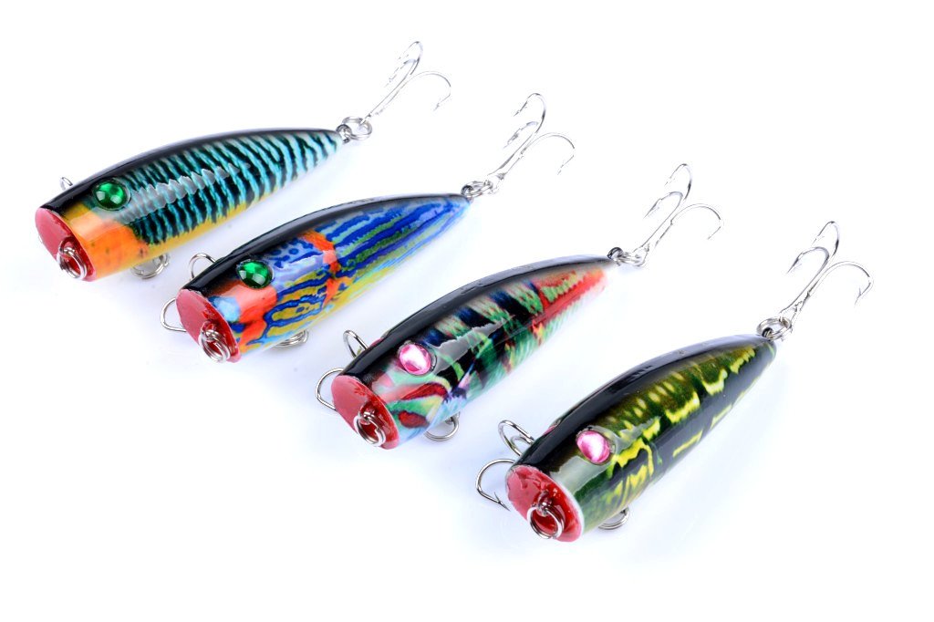 4X 6.8cm Popper Poppers Fishing Lure Lures Surface Tackle Saltwater - V324-LB26 4X 6.8cm Popper Poppers Fishing Lure Lures Surface Tackle Saltwater