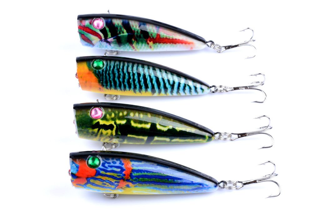 4X 6.8cm Popper Poppers Fishing Lure Lures Surface Tackle Saltwater - V324-LB26 4X 6.8cm Popper Poppers Fishing Lure Lures Surface Tackle Saltwater - Image 2