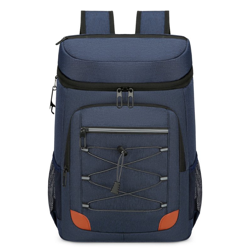 Blue 5.55 Gallons Large Insulated Picnic Backpack with Multi Pockets & Leak-Proof Interior - Multifunctional Waterproof Thermal Lunch Bag for Camping, Hiking & Outdoor Travel