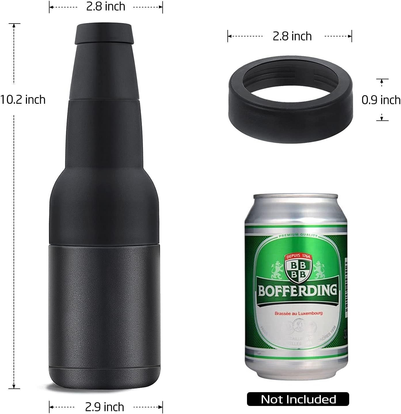 3-in-1 Beer Bottle Insulated Tumbler and Can Cooler with Bottle Opener – Double Wall Stainless Steel Soda Can Insulator & Holder for Car Outdoor Beverage Storage, 12oz White - V888-ELOSUNG52014 3-in-1 Beer Bottle Insulated Tumbler and Can Cooler with Bottle Opener – Double Wall Stainless Steel Soda Can Insulator & Holder for Car Outdoor Beverage Storage, 12oz White - Image 5