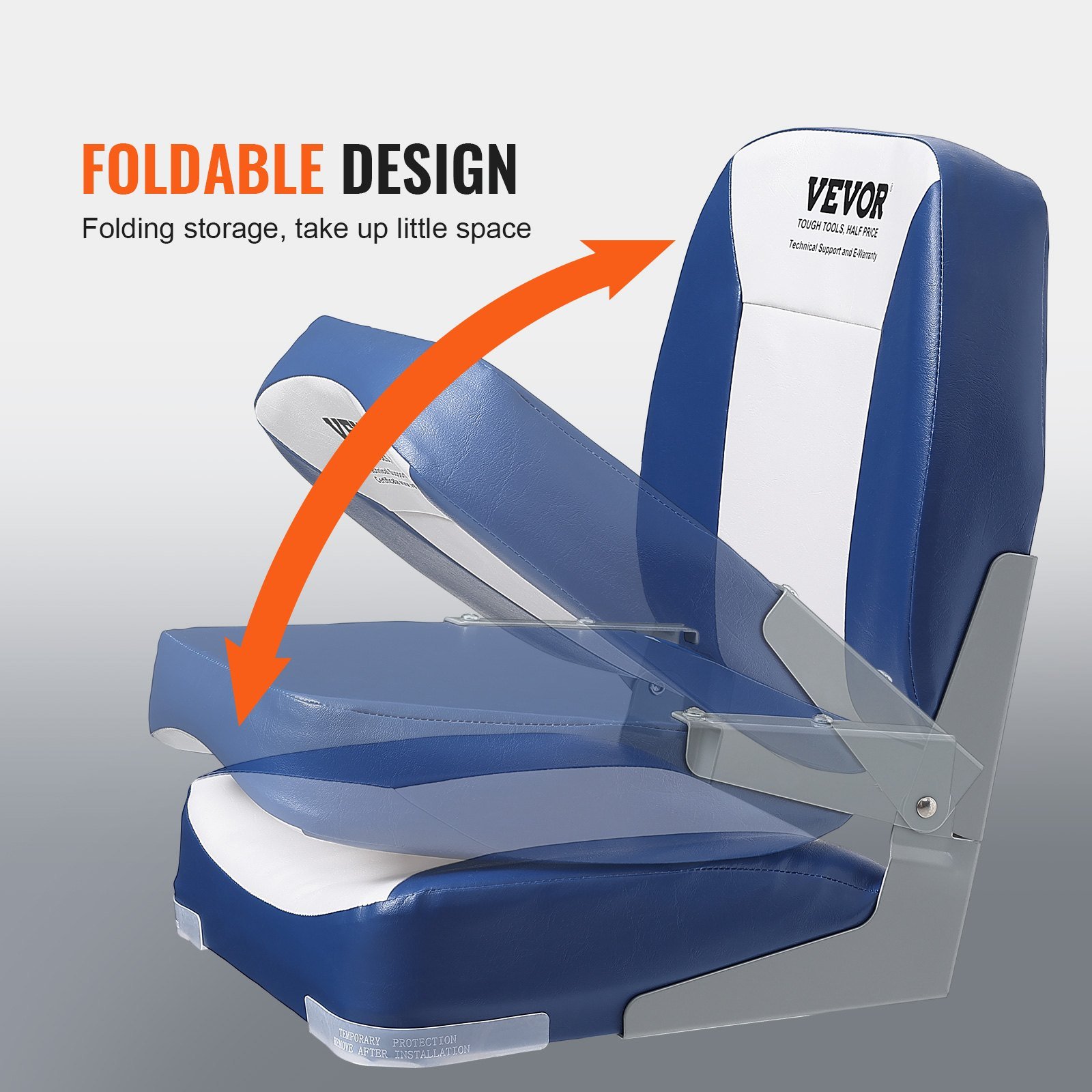Boat Seat Low Back Fold-Down Fishing Boat Chair with Sponge Padding 2 Pack - V952-ZHSKU00000000000057 Boat Seat Low Back Fold-Down Fishing Boat Chair with Sponge Padding 2 Pack - Image 5