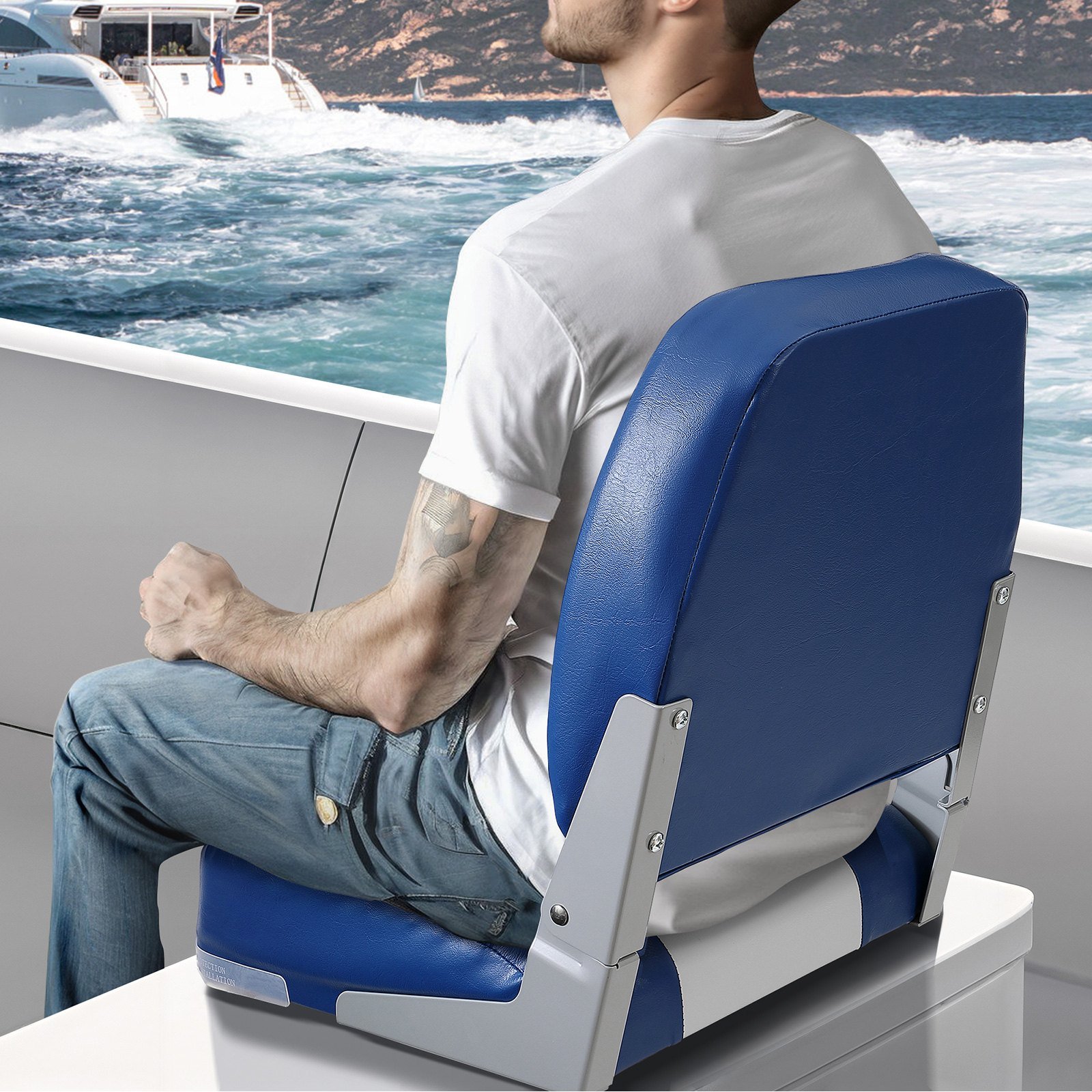 Boat Seat Low Back Fold-Down Fishing Boat Chair with Sponge Padding 2 Pack - V952-ZHSKU00000000000057 Boat Seat Low Back Fold-Down Fishing Boat Chair with Sponge Padding 2 Pack - Image 8