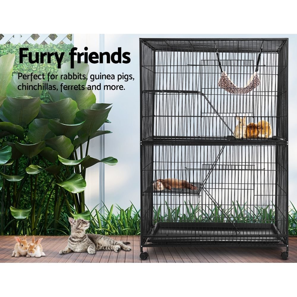 i.Pet Rabbit Cage 142cm Hutch 4 Level Bird Guinea Pig Ferret - PET-FERRETCAGE-H140 i.Pet Rabbit Cage 142cm Hutch 4 Level Bird Guinea Pig Ferret - Image 3