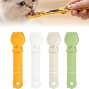 Cat Food Spoon - Cat Treats - Lick Snack - Liquid Snack - Feeding Spoon - Pet Supplies - Pet Accessories - Food Scoop - Treats - Dispenser - Food Bowl Accessories - Dog Food - Snack Holder - Multicolor - 4 pieces