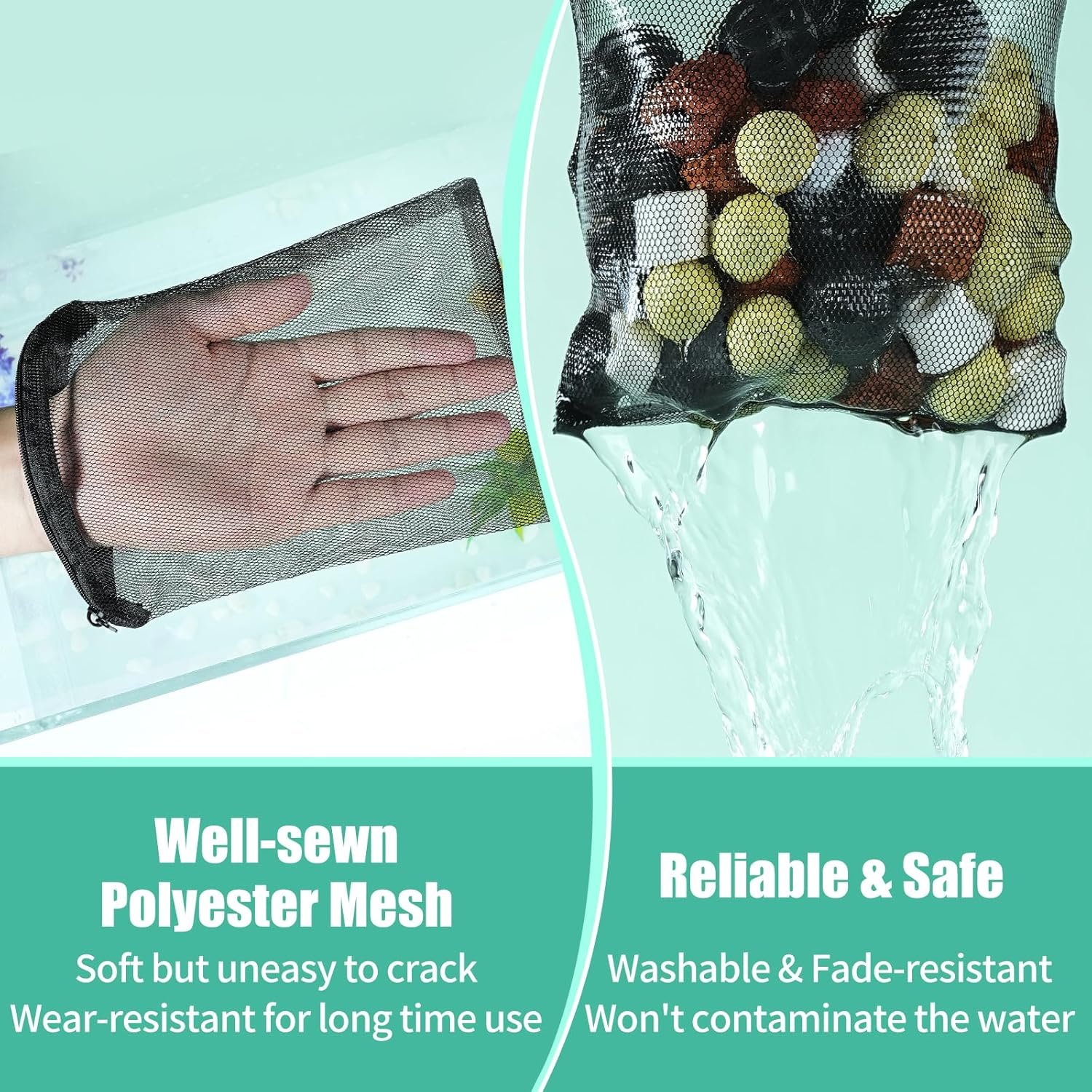 10pcs Aquarium Filter Media Bags, Fish Tank Coarse Mesh Bags with Plastic Zipper for Activated Carbon(5.5" x 8") - V1258-DP02-D-170 10pcs Aquarium Filter Media Bags, Fish Tank Coarse Mesh Bags with Plastic Zipper for Activated Carbon(5.5" x 8") - Image 2
