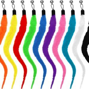 10 Packs Cat Worm Toys, Colorful Worm Cat Toy, Interactive Cats Wand Attachment Toys for Teaser Play and Chase Exercise with Kitten