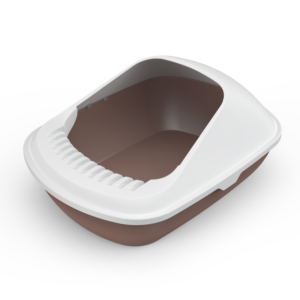 YES4PETS 2 x Large Cat Litter Box Tray With Shovel Kitty Toilet Semi-Enclosed Pet Box Brown