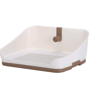 YES4PETS Medium Portable Dog Rabbit Potty Training Tray Pet Puppy Toilet Trays Loo Pad Mat With Wall Brown