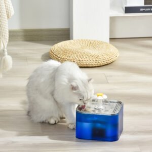 YES4PETS 3L Automatic Electric Pet Water Fountain Dog Cat Stainless Steel Feeder Bowl Dispenser Blue