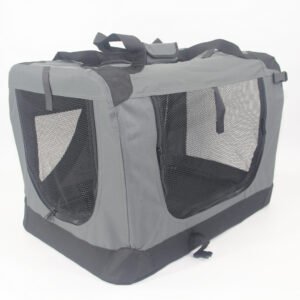 YES4PETS Medium Portable Foldable Dog Cat Puppy Rabbit Soft Crate Carrier-Grey