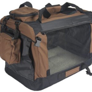 YES4PETS XXL Foldable Soft Dog Cat Puppy Carrier Crate With Curtain-Brown