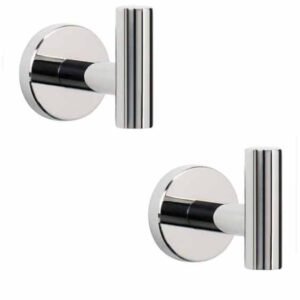 2 Pcs Wall Mount Bathroom Towel Hooks Holder Cloth Hanger Hook Kitchen Door Hanger Poliched Chrome