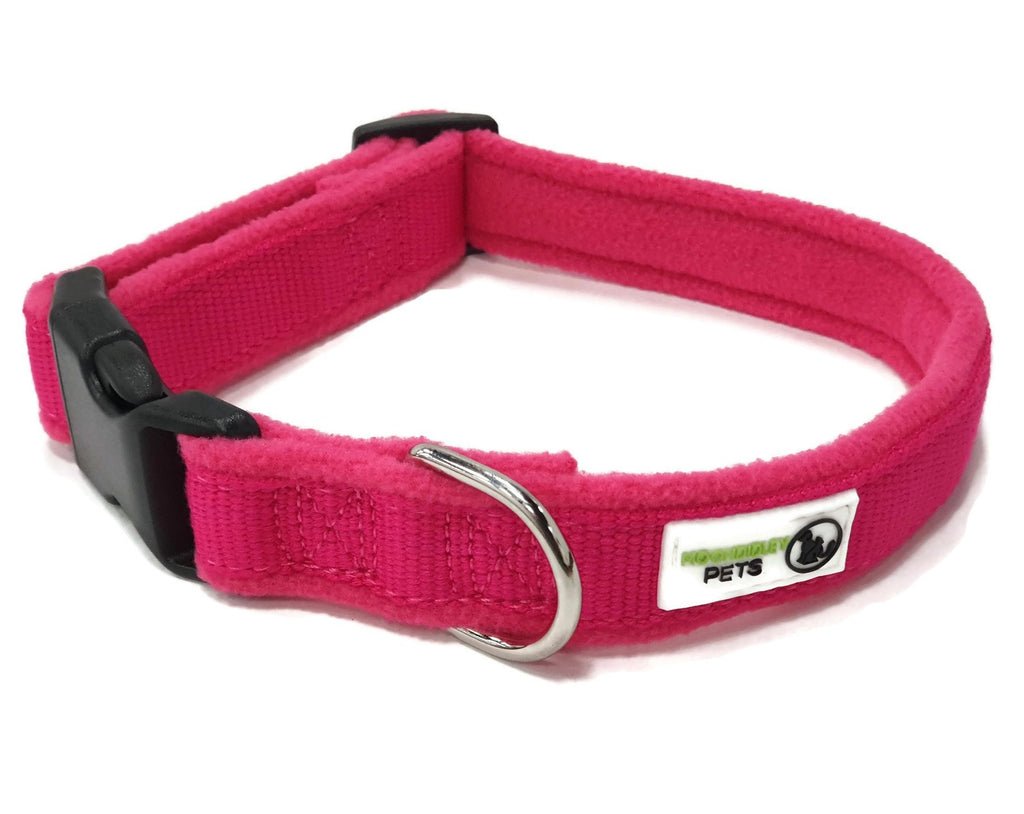 100% Pure Bamboo Fibre w/Fleece Lining Dog Collar Plastic Buckle - Moondidley PetsX-Small Pink - V631-MDPCOLFLEXSPNK 100% Pure Bamboo Fibre w/Fleece Lining Dog Collar Plastic Buckle - Moondidley PetsX-Small Pink - Image 2