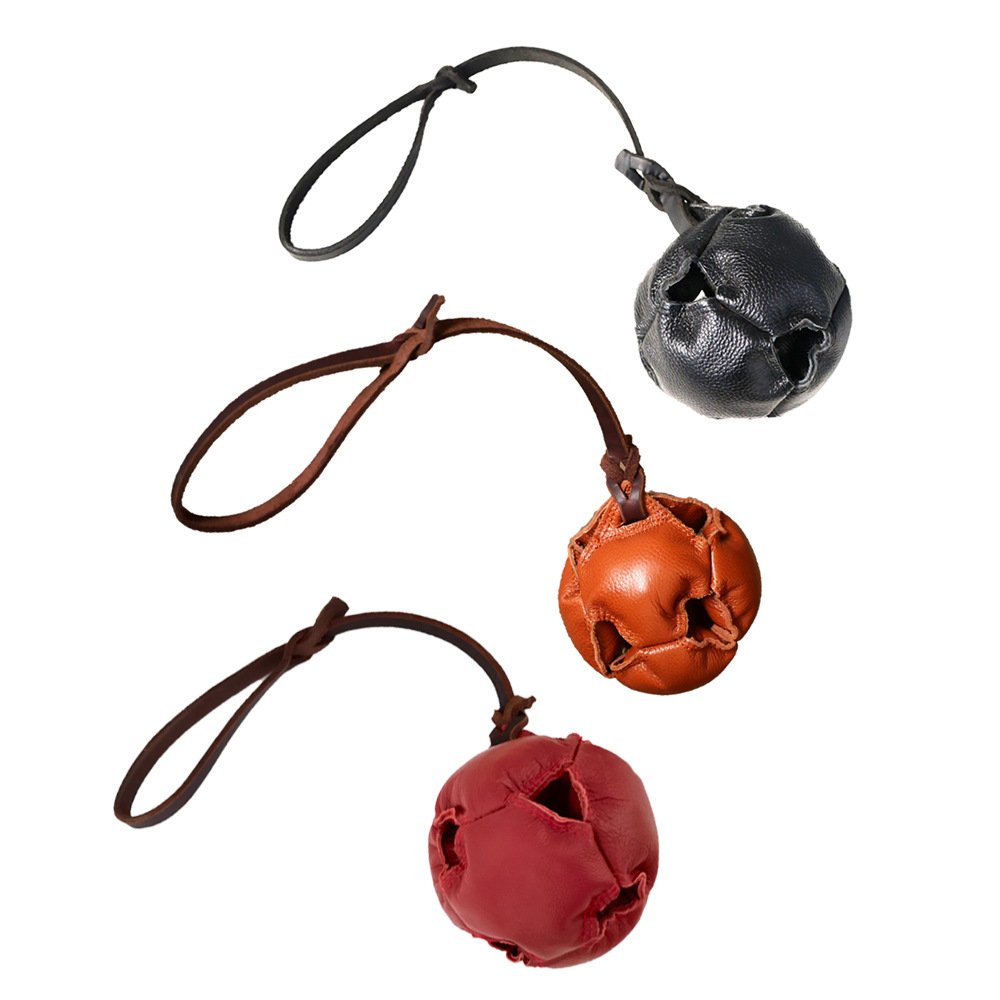 Red Durable Leather Dog Training Ball with Loop Handle - Interactive Bite & Tug Toy for Playful Pups - V888-ELOSUNG27885 Red Durable Leather Dog Training Ball with Loop Handle - Interactive Bite & Tug Toy for Playful Pups - Image 2