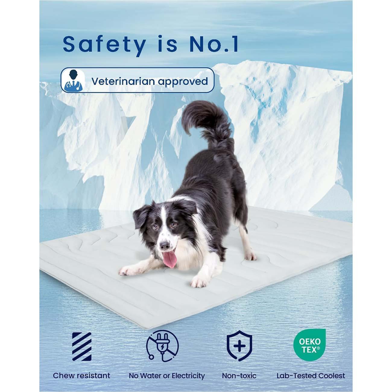 2 Pack Extra Large Dog Cooling Mat 150x101cm - Reversible Self Cooling & Warm Pet Bed Pad - Beige & Bipolar Blue Crate Liner for Giant Breeds up to 45kg - V888-ELOSUNG41353 2 Pack Extra Large Dog Cooling Mat 150x101cm - Reversible Self Cooling & Warm Pet Bed Pad - Beige & Bipolar Blue Crate Liner for Giant Breeds up to 45kg - Image 7